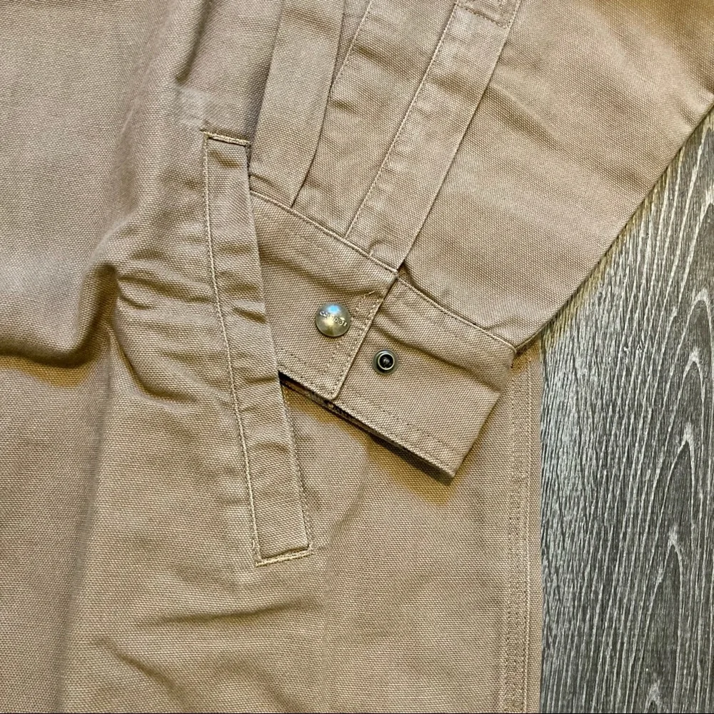 Carhartt Men’s Canvas Shirt Jacket Flannel Lined Long Sleeve Tan Tall Large NWT - Picture 8 of 15